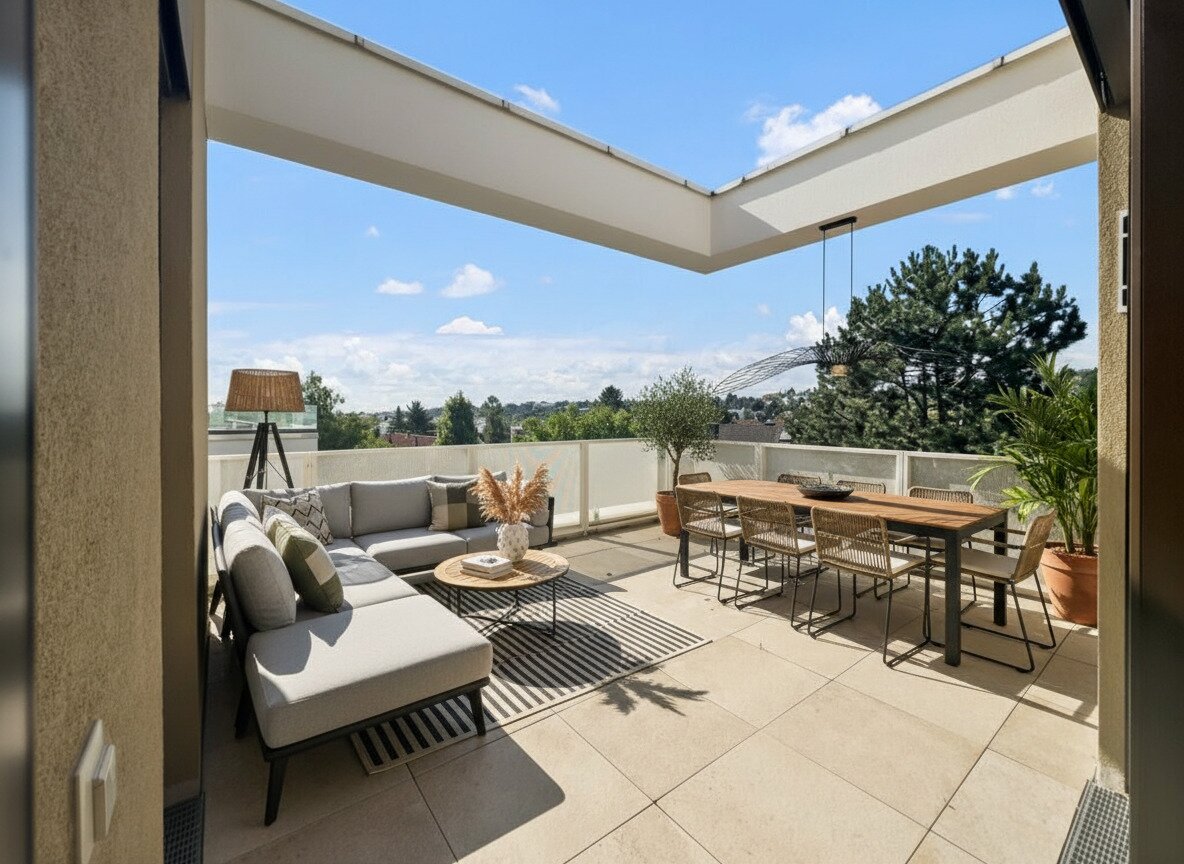Penthouse über den Weinbergen Wiens mit Pool – 166m2 Wohnfläche & 143m2 Aussenflächen, 1190 